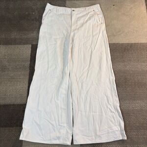Madewell Wide Sweep Trouser White Denim High Rise Jeans Size 32